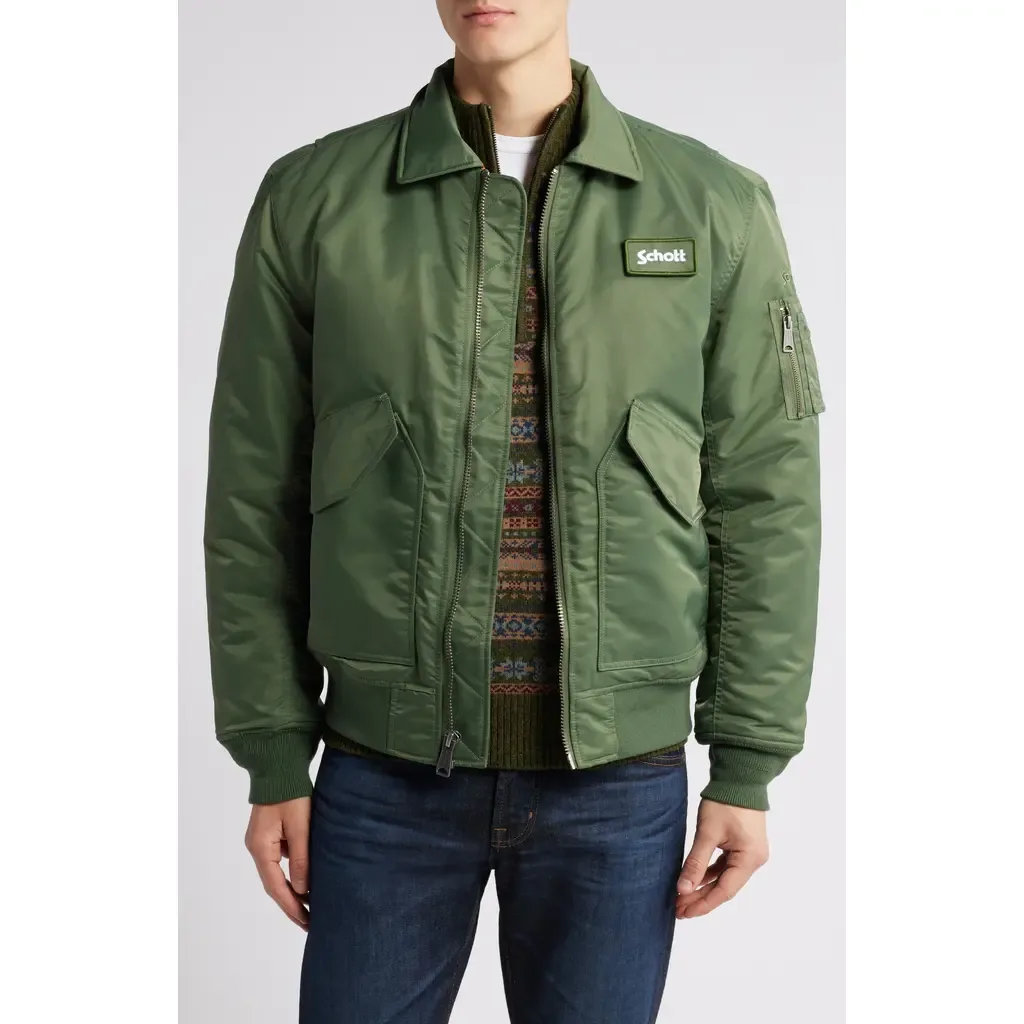 Water Resistant Satin Flight Jacket by Schott NYC