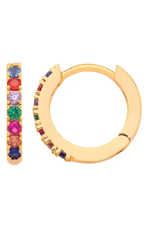 Multicolor Crystal Pavé Huggie Hoop Earrings by Estella Bartlett