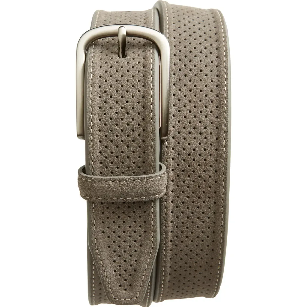 Perforated Suede Belt by Johnston & Murphy