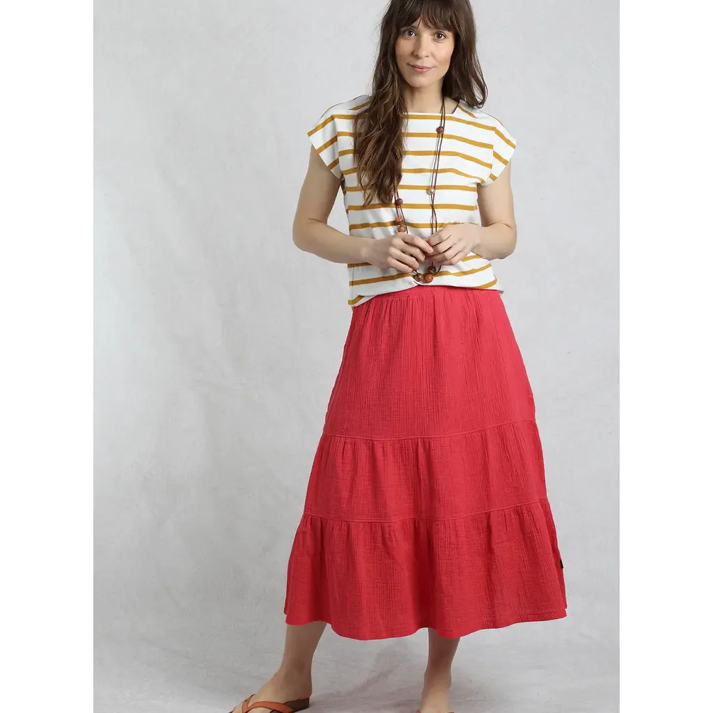 Lathika Tiered Midi Cotton Skirt by Weird Fish