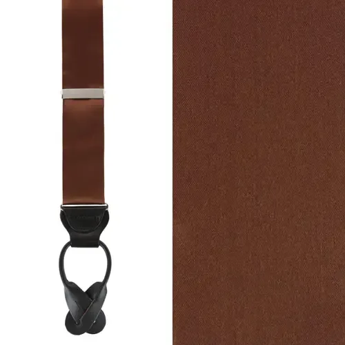 Dutton Solid Colored Silk Button End Suspenders by Trafalgar
