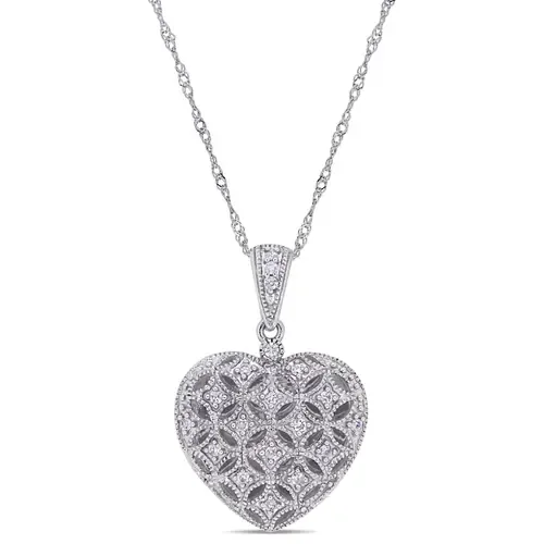 Diamond Locket Heart Necklace 10k by Julianna B.