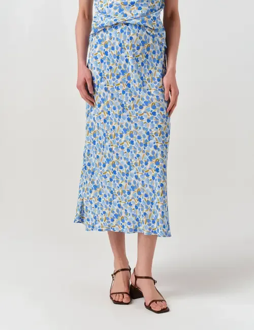 Luna Satin Midi Slip Skirt by Ghost London