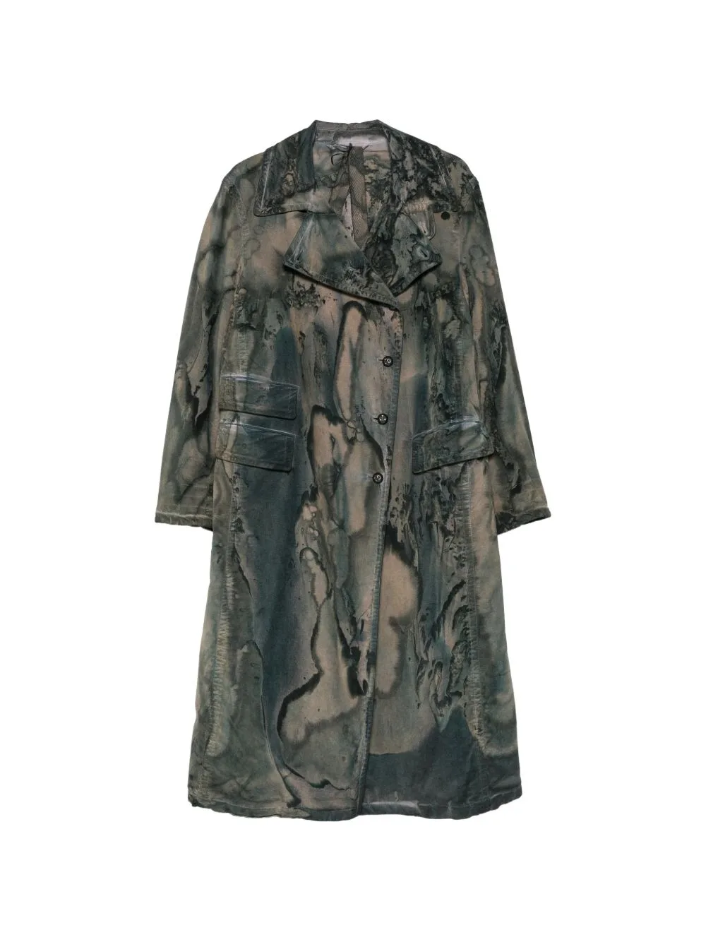 Tie-Dye Belted Coat by Masnada