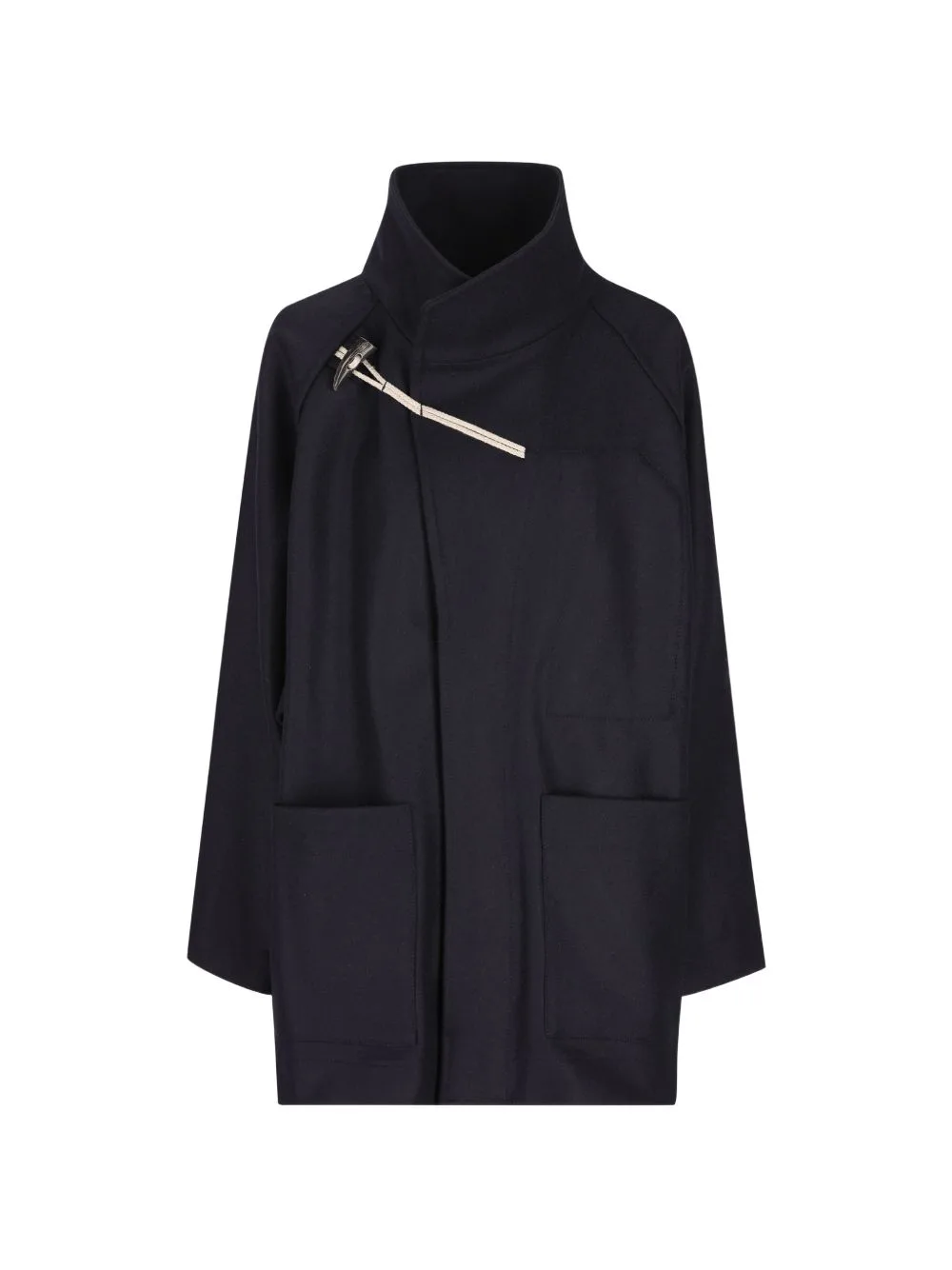 Toggle-Fastening High-Neck Coat by Cini