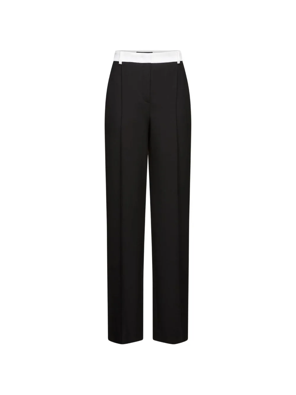 Contrast-Satin Tailored Trousers by Karl Lagerfeld