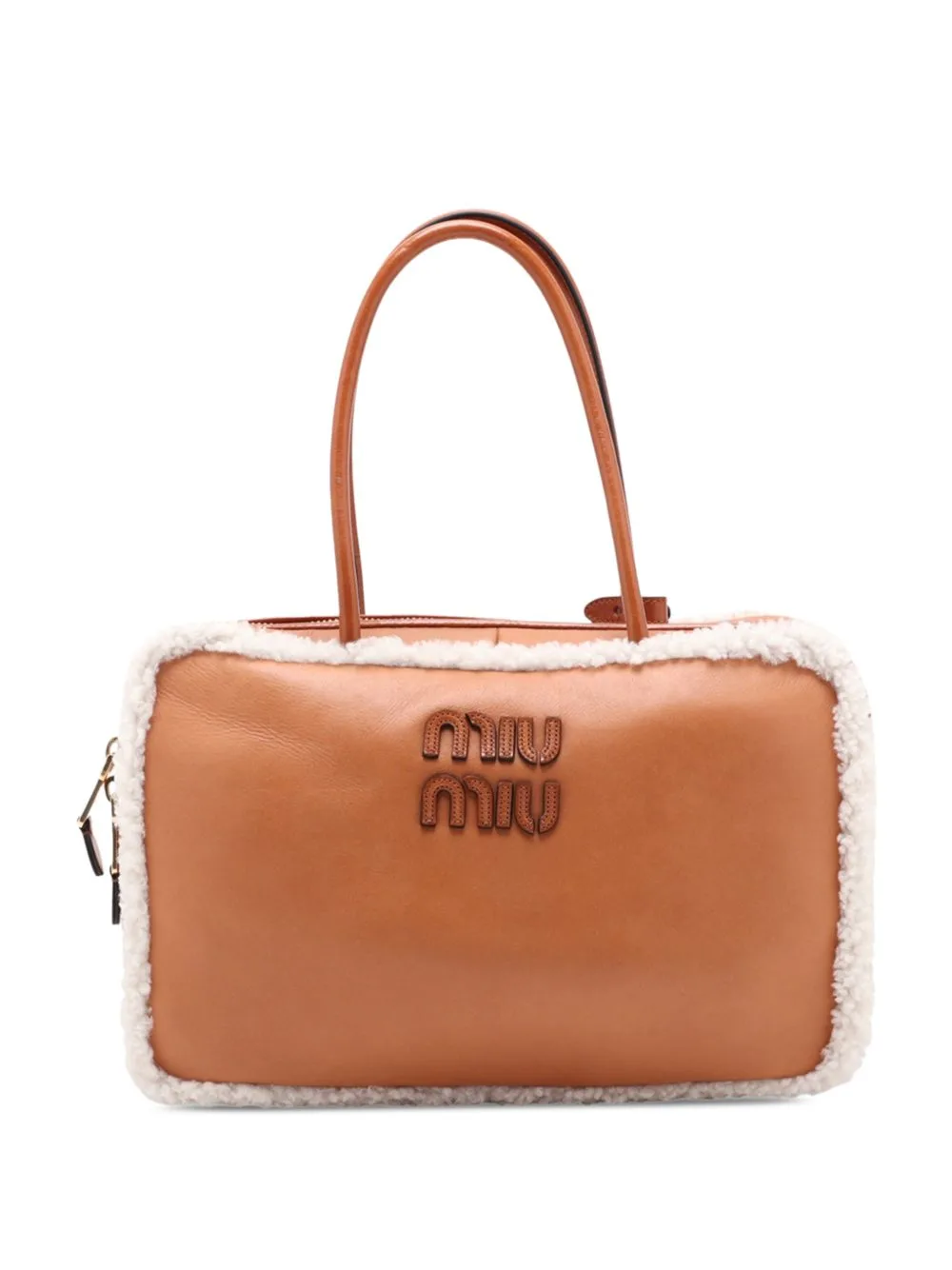 2010-2026 Large Shearling Trimmed Calfskin Logo Beau Shoulder Bag