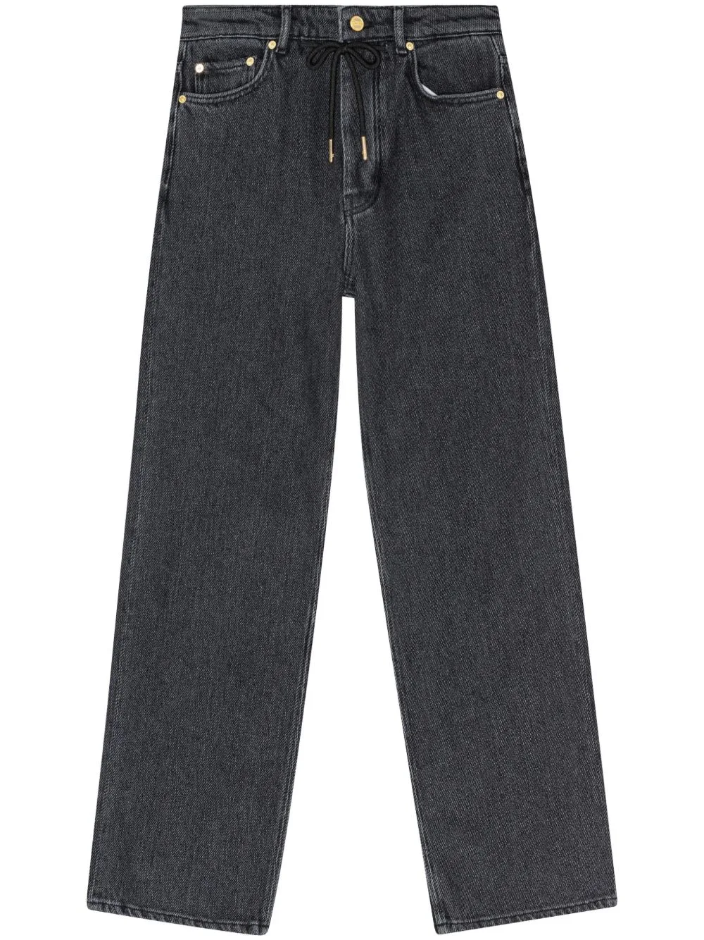Drawstring-Fastening Straight-Leg Jeans by GANNI