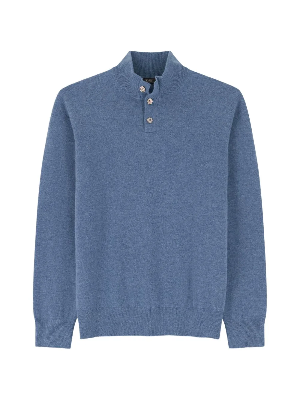 Roll-Neck Jumper Buttons in Wool Cashmere by Boggi Milano