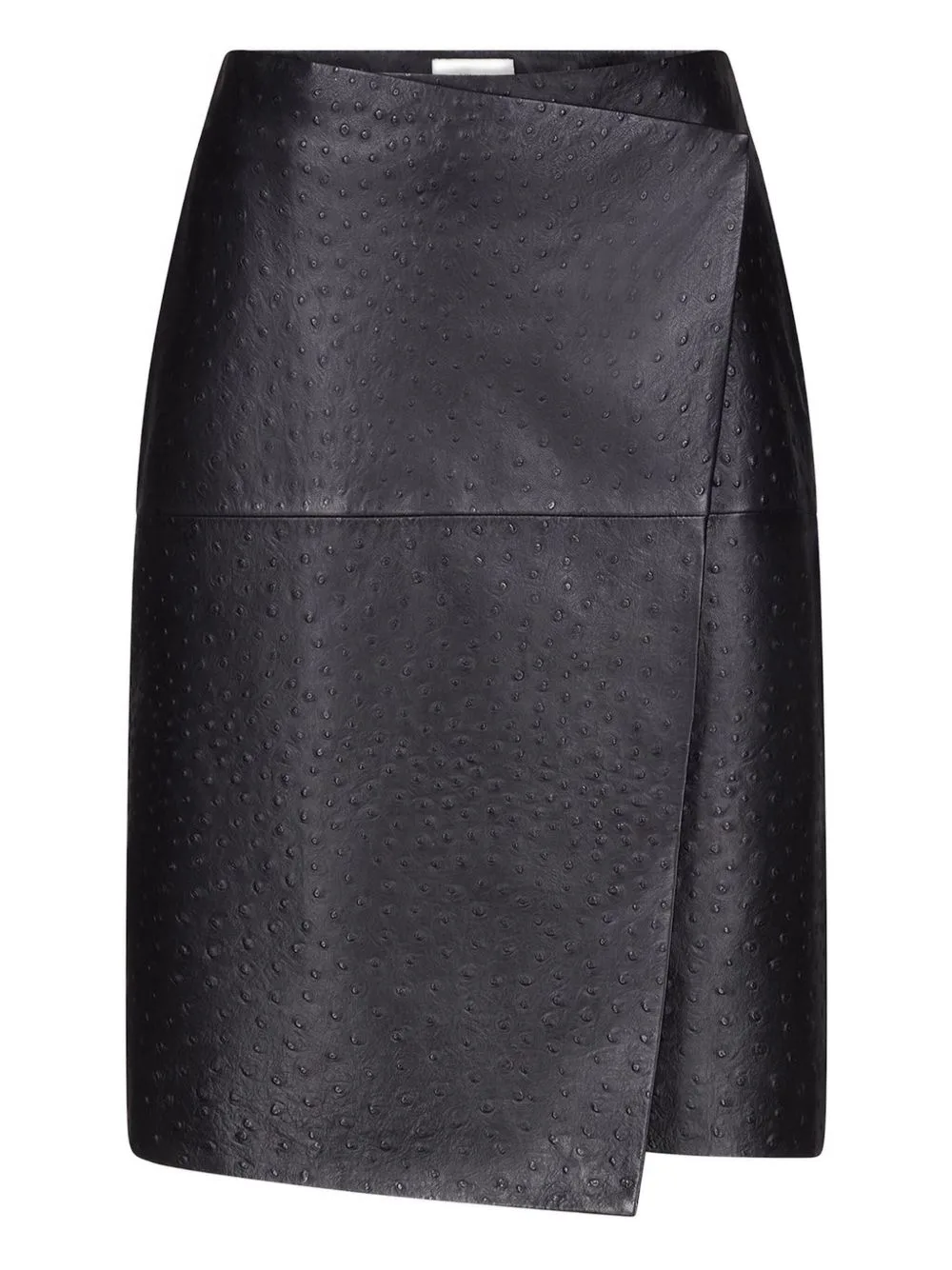Gora Ostrich-Effect Wrap Midi Skirt by LouLou de Saison