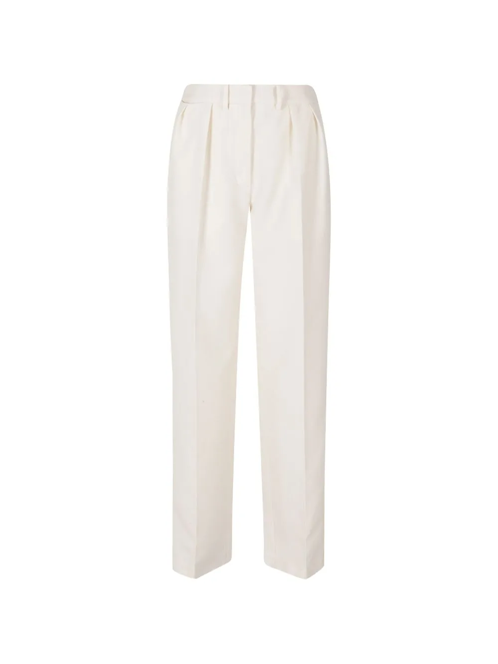 Pleated Straight-Leg Trousers