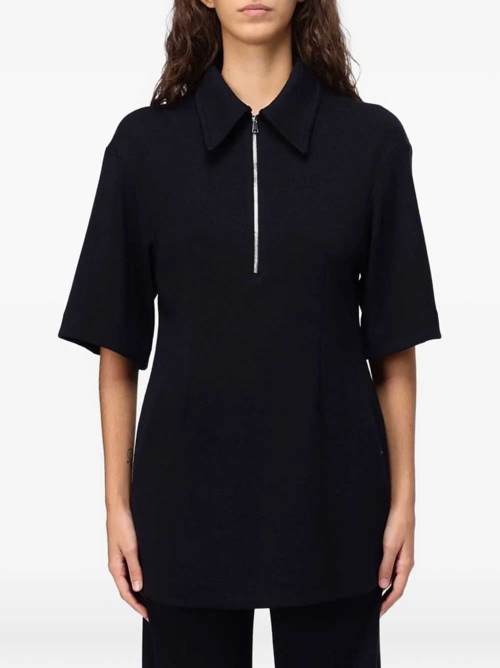 Half-Zip Short-Sleeve Sweater by Tela