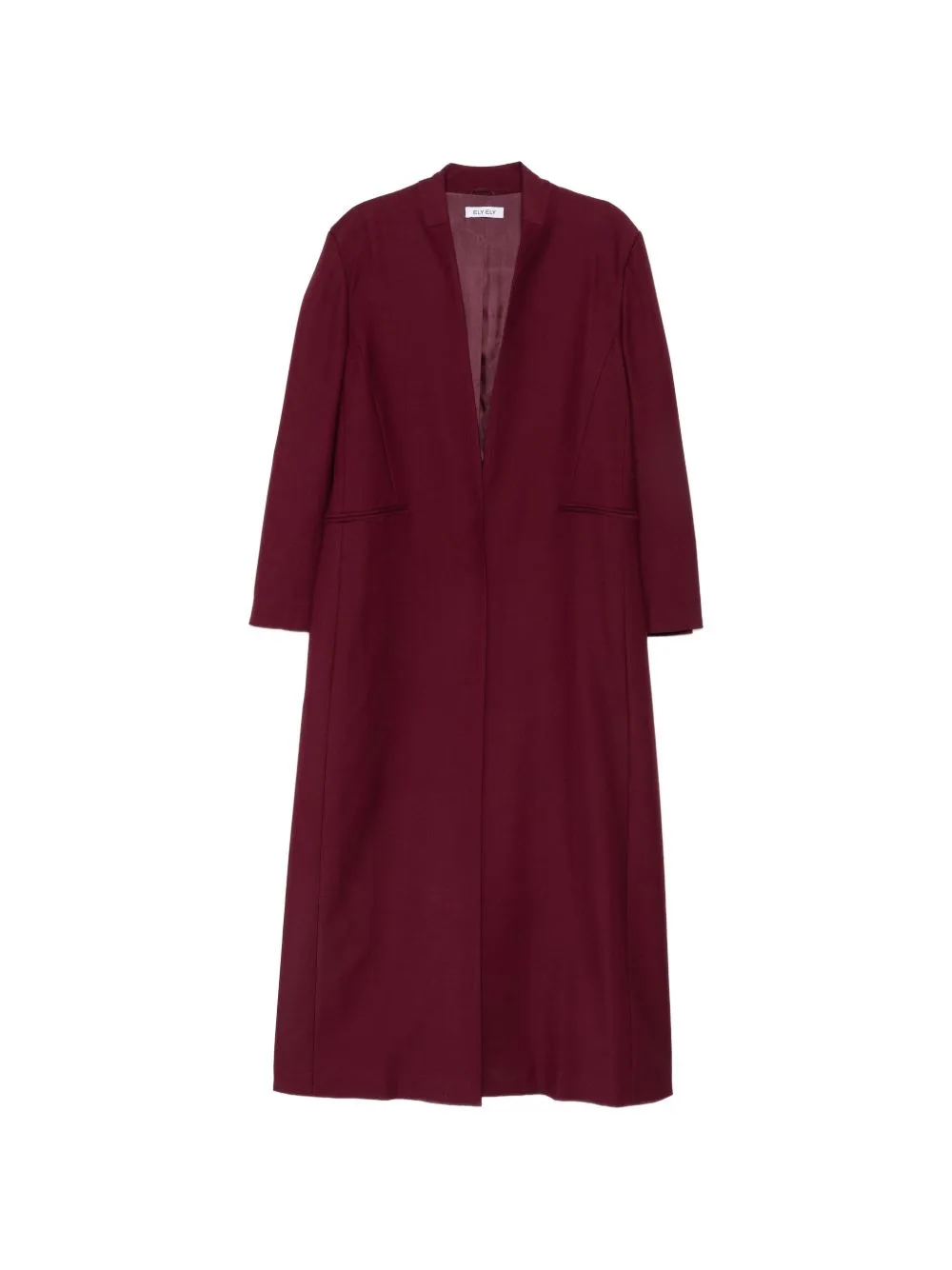 Collarless Open-Front Coat by ELY ELY