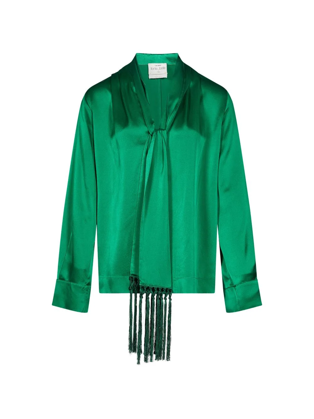 Fringe-Trim Silk Blouse by Forte Forte