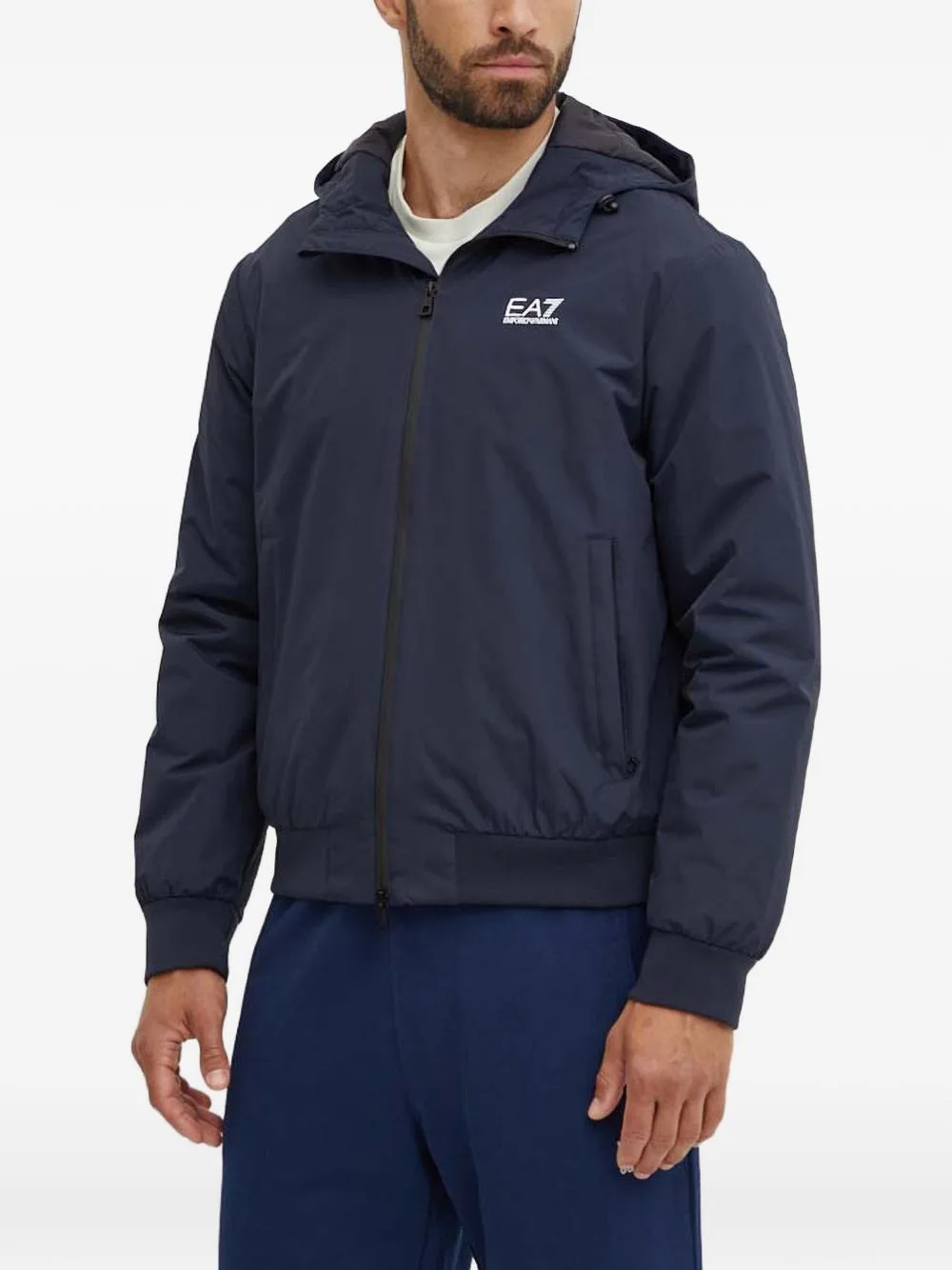 Core Identity Logo-Print Hooded Jacket by Ea7 Emporio Armani