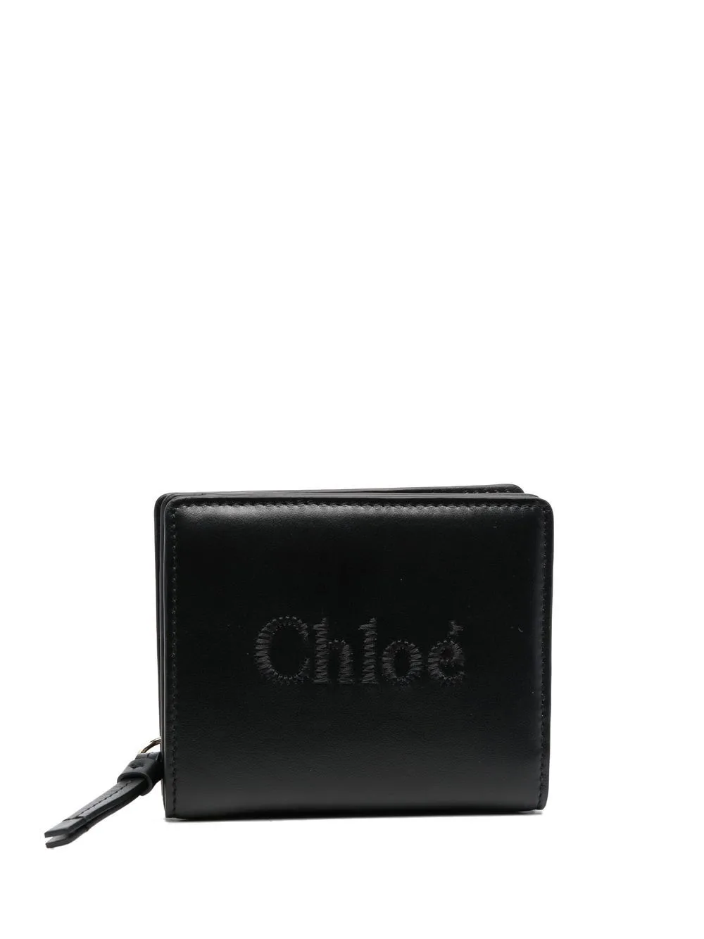 Sense Logo-Embroidered Leather Wallet by Chloé