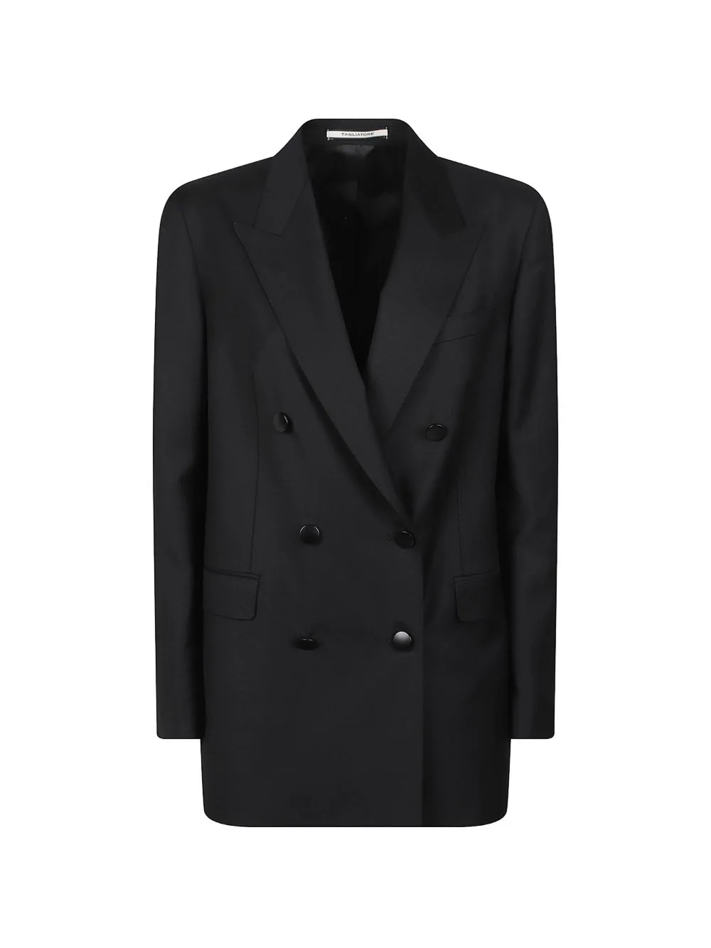 Double-Breasted Peak-Lapels Blazer