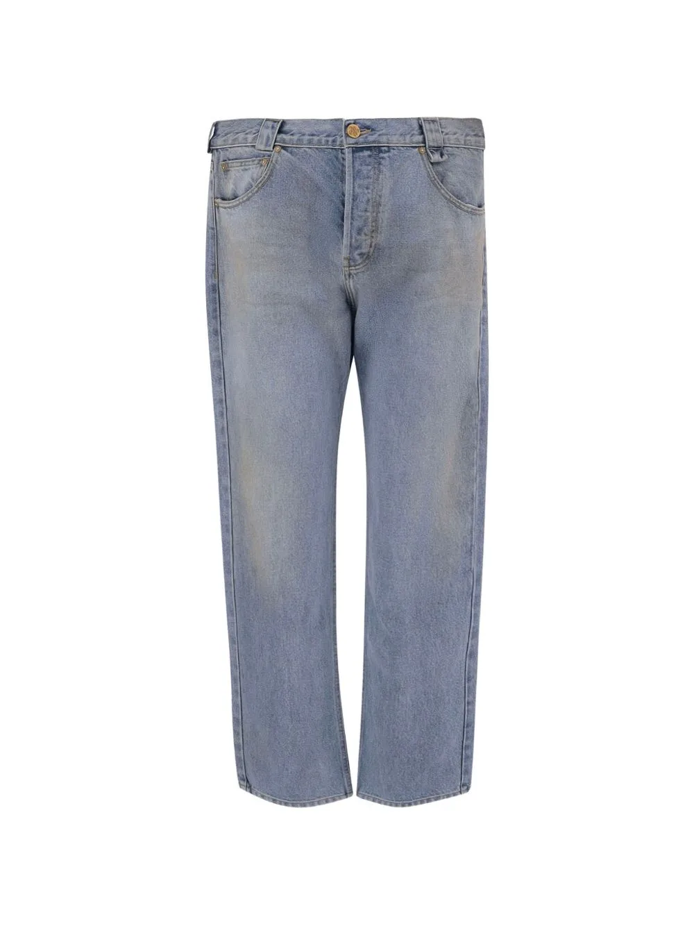 Chente Logo-Patch Distressed Jeans by Willy Chavarria