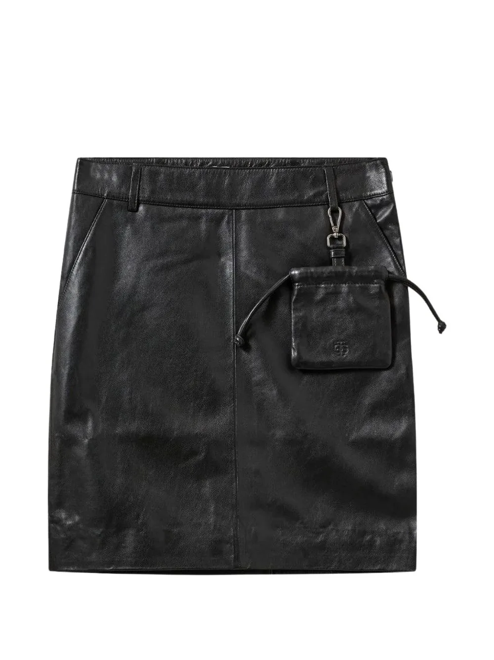 Soho Detachable-Pouch Lambskin Mini Skirt by The Garment