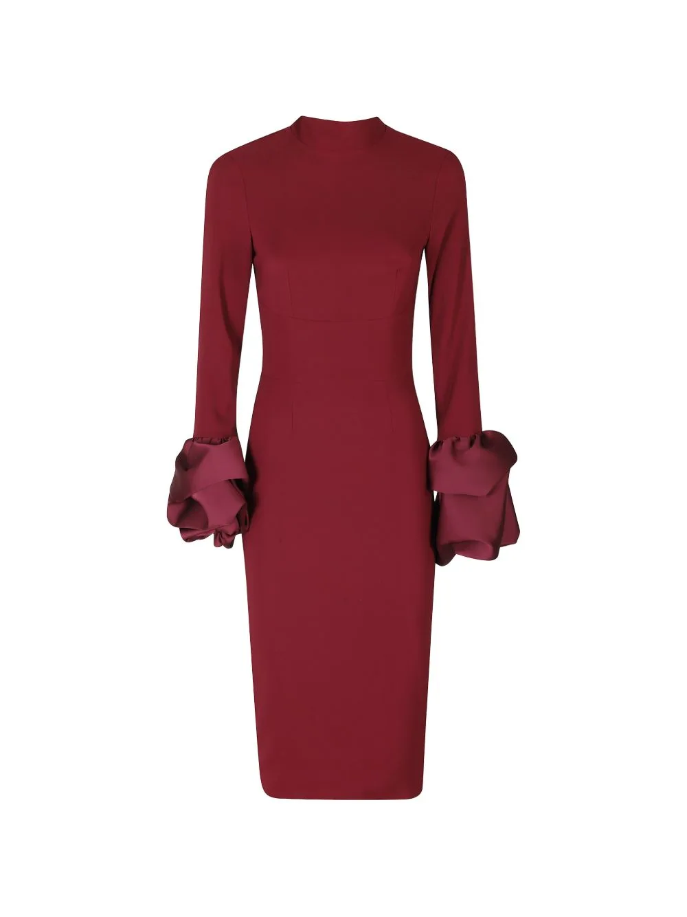 Ruffled-Cuff Open-Back Midi Dress by ALESSANDRO LEGORA