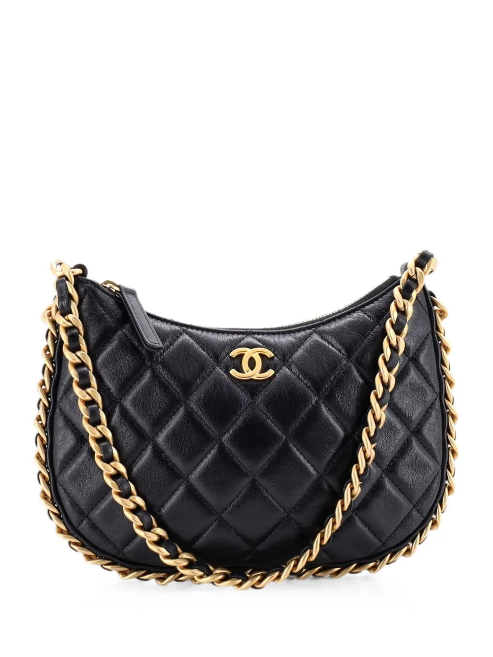 CC Chain Around Quilted Lambskin Hobo Bag