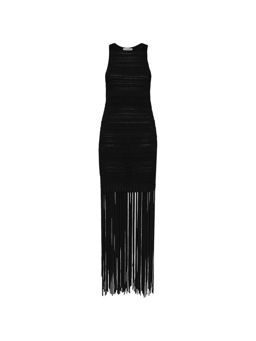 Fringed-Hem Knitted Dress by Laneus