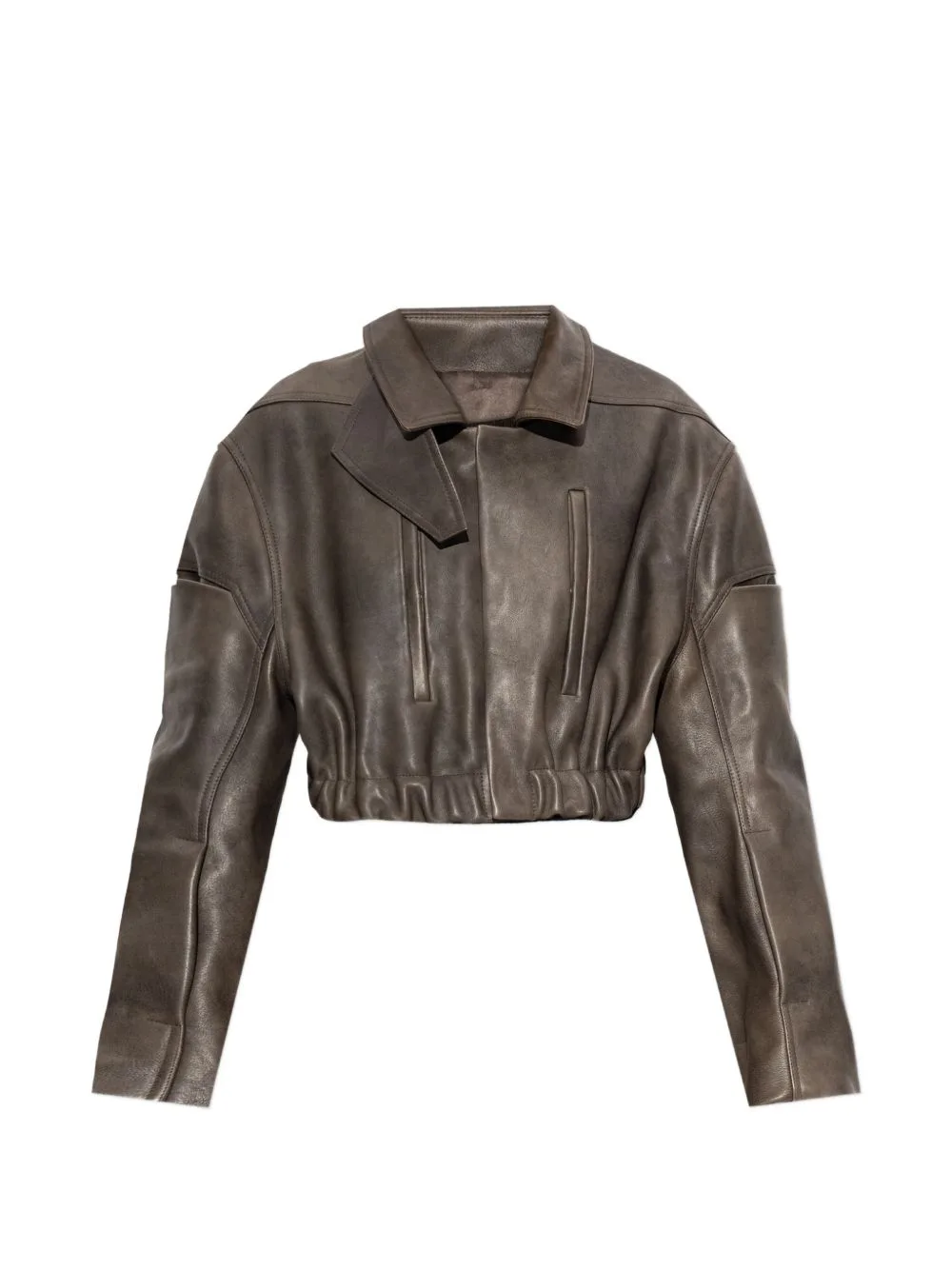 Cropped Leather Jacket by Rick Owens