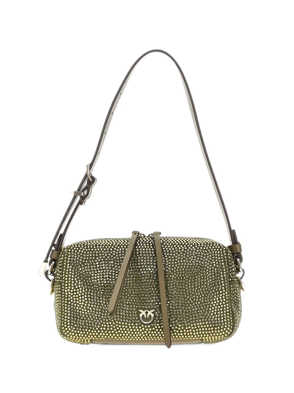 Small Triptych Crystal-Embellished Shoulder Bag by PINKO