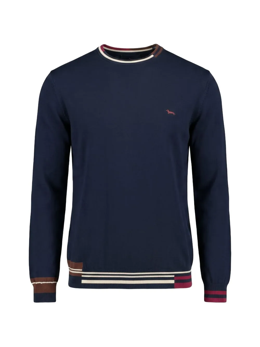 Logo-Embroidered Striped-Trim Sweater by Harmont & Blaine