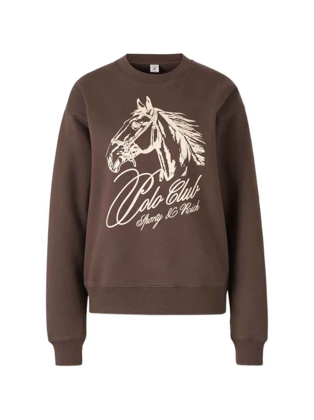 Horse-Print Crew-Neck Sweatshirt by Sporty & Rich