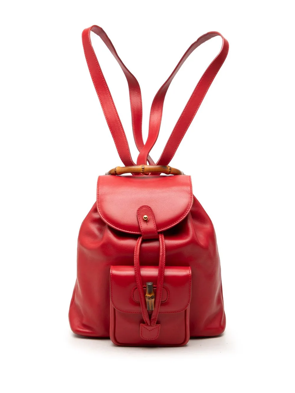 2000-2015 Calfskin Bamboo Drawstring Backpack by Gucci Pre-Owned