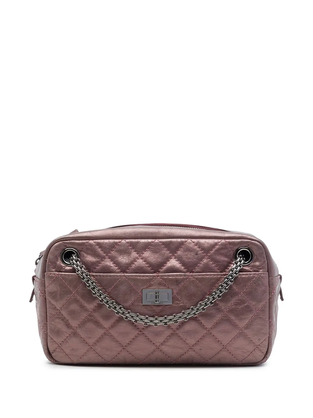 2008-2009 Medium Quilted Metallic Aged Calfskin Reissue 2.55 Camera Bag Shoulder Bag by CHANEL Pre-Owned