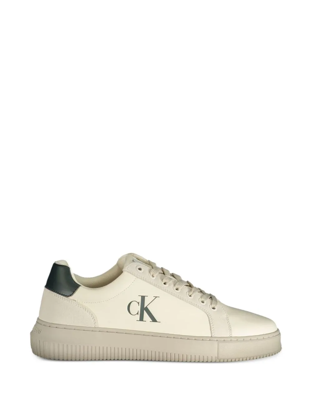 Logo-Print Leather Sneakers by Calvin Klein