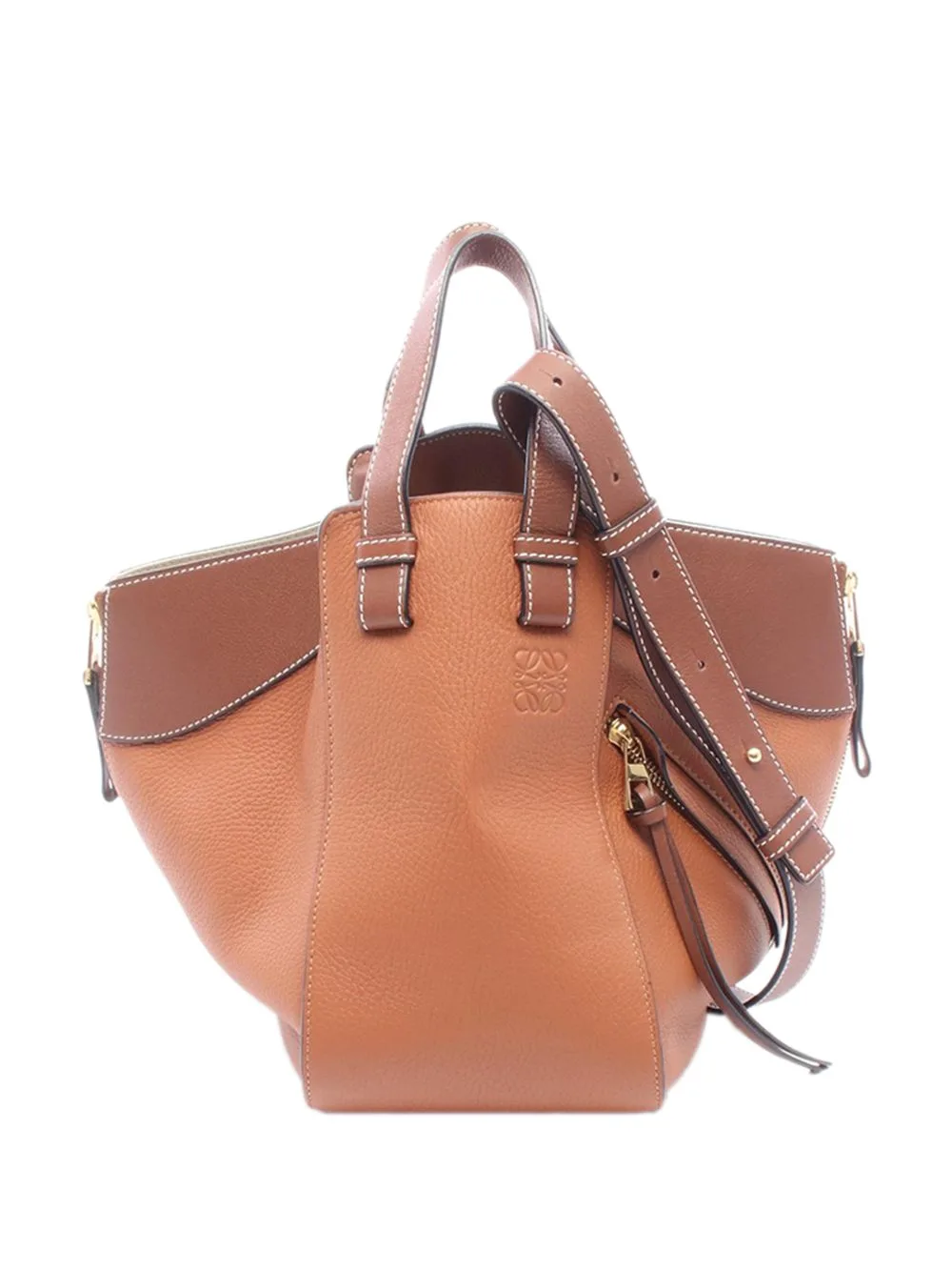 2015-2026 Small Bicolor Leather Hammock Satchel by Loewe Pre-Owned