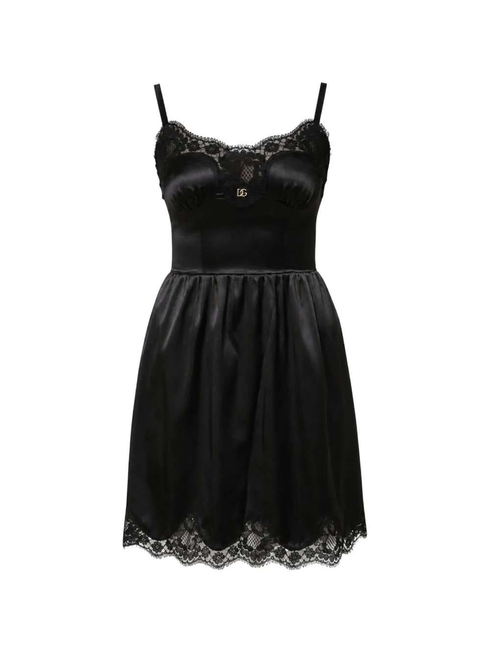 Lace-Trim Sleeveless Mini Dress