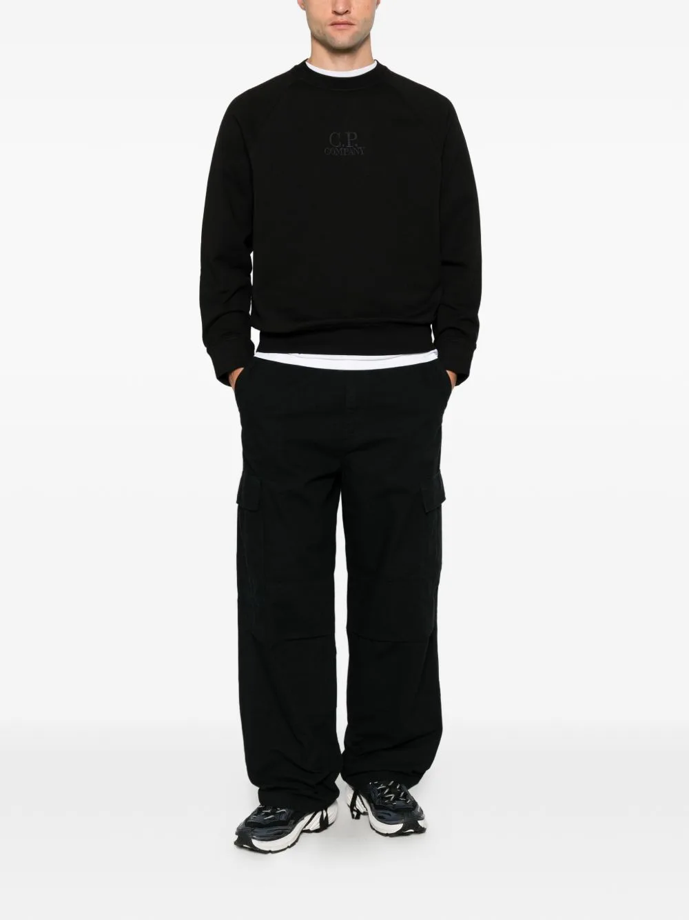 Logo-Embroidered Raglan-Sleeve Sweater by C.P. Company