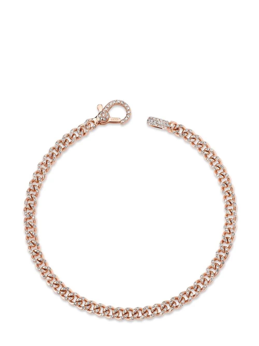 18kt Rose Gold Baby Diamond Link Bracelet