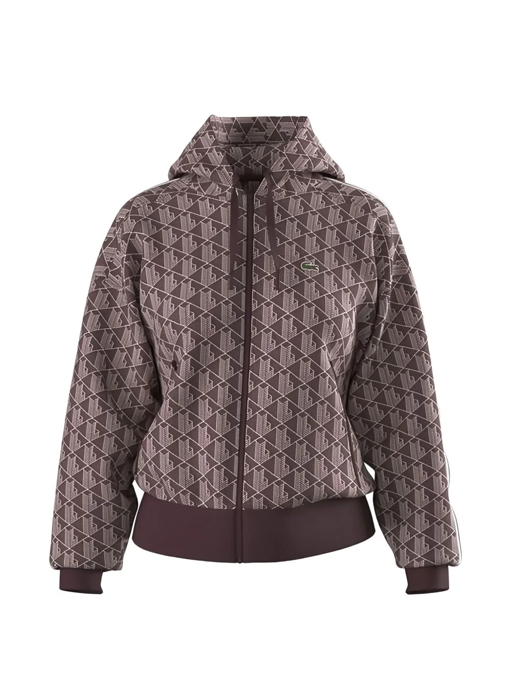 Monogram-Print Zip-Up Hoodie by Lacoste