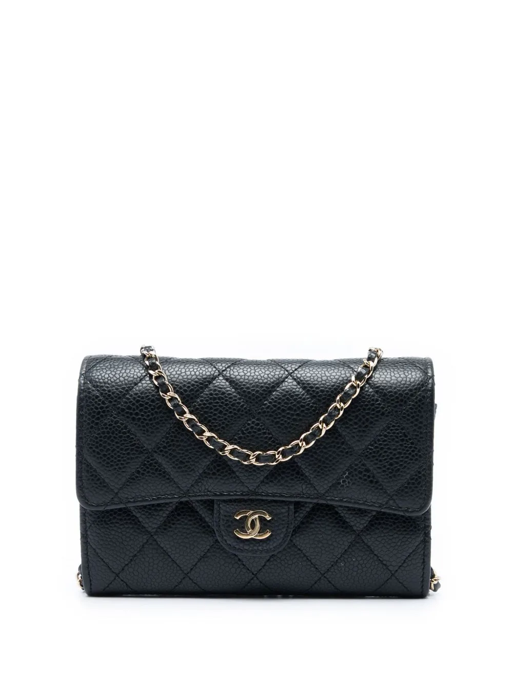 2018 Mini Classic Caviar Flap Wallet on Chain Crossbody Bag by CHANEL Pre-Owned
