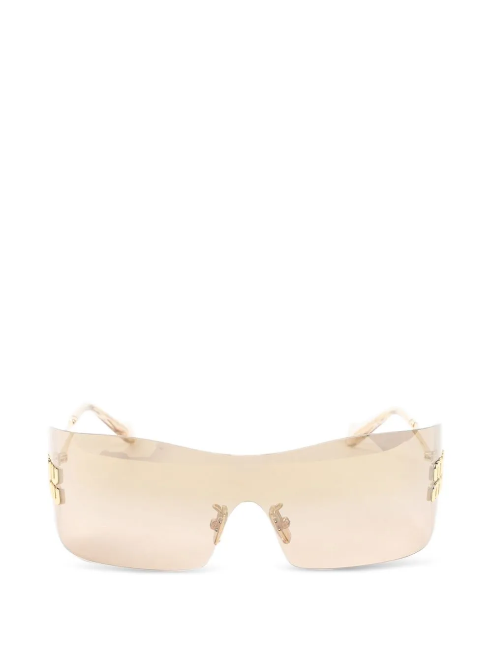 Logo-Plaque Geometric-Frame Sunglasses by Miu Miu Eyewear