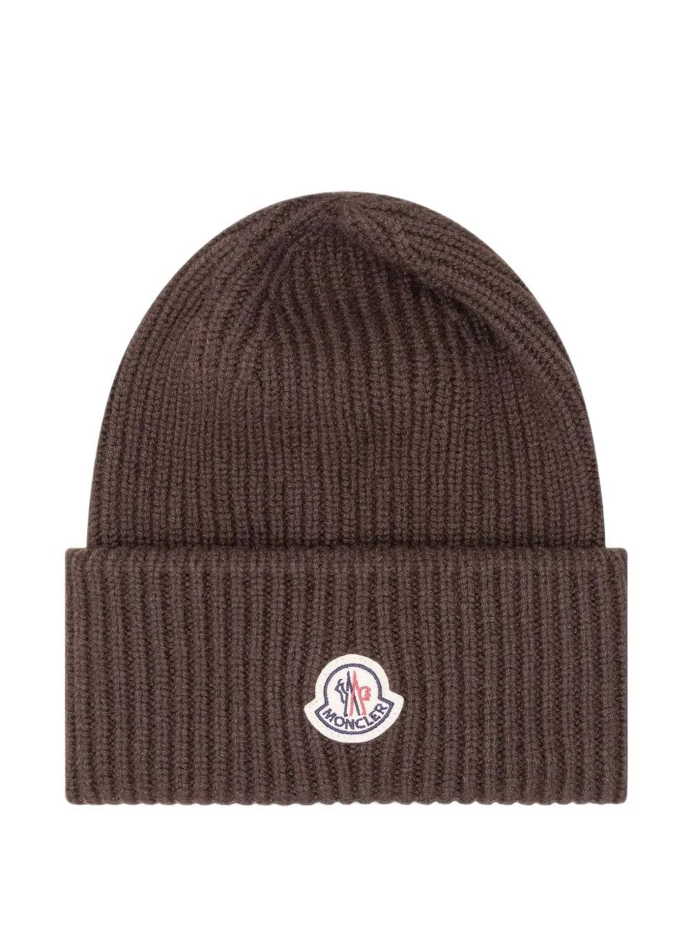 Logo-Patch Ribbed-Knit Beanie Hat by Moncler