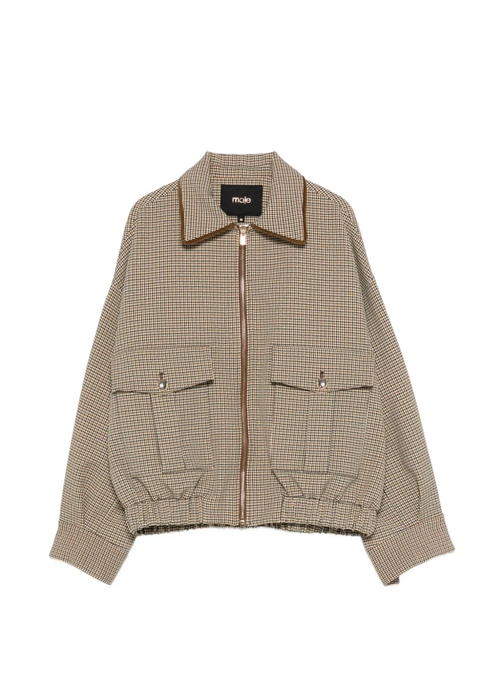 Checked Bomber Jacket by Maje