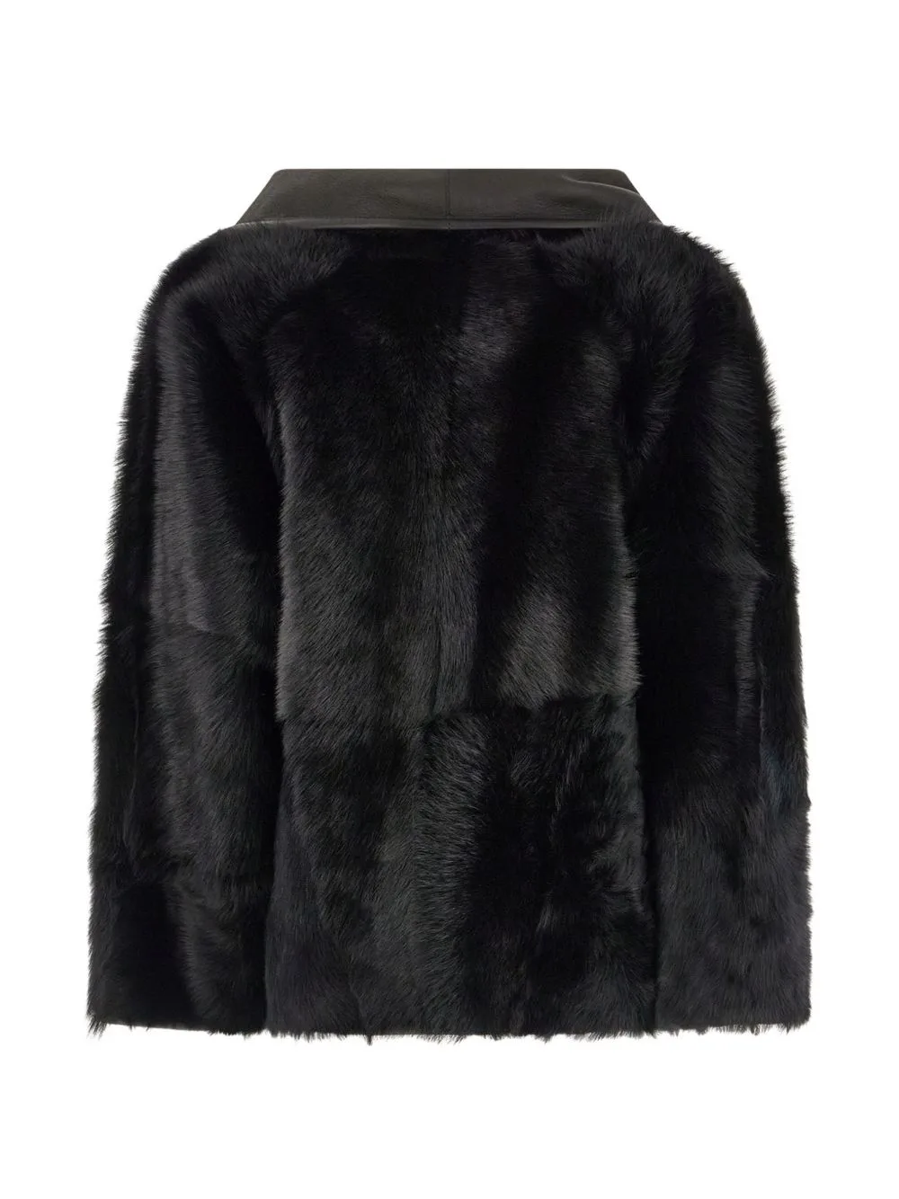 Shearling-Trim Shawl-Collar Jacket by Drome