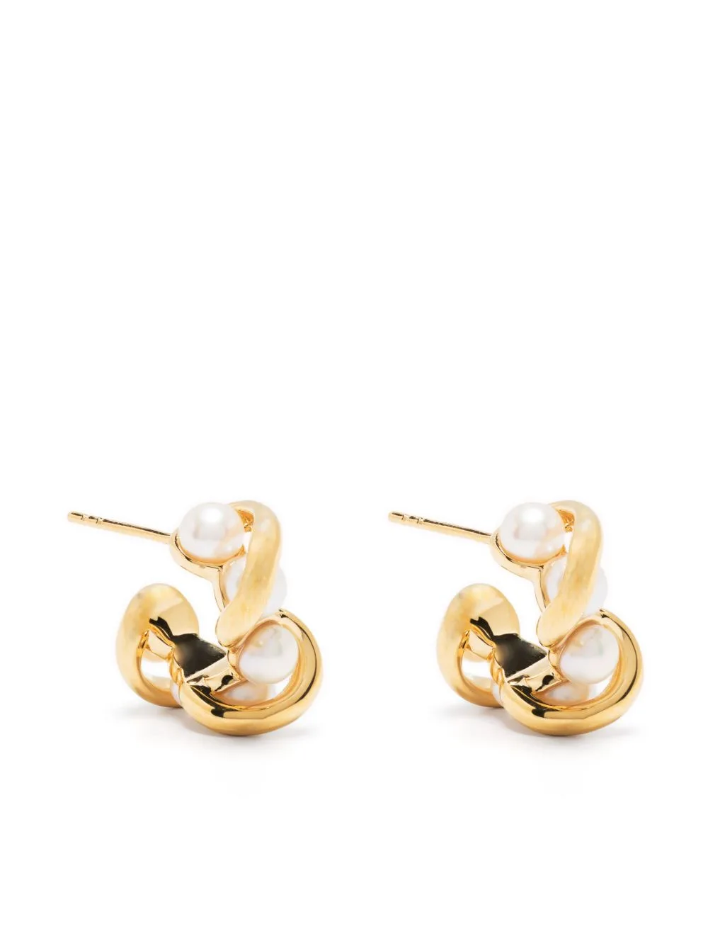 Molten Pearl Twisted Hoop Earrings by Missoma