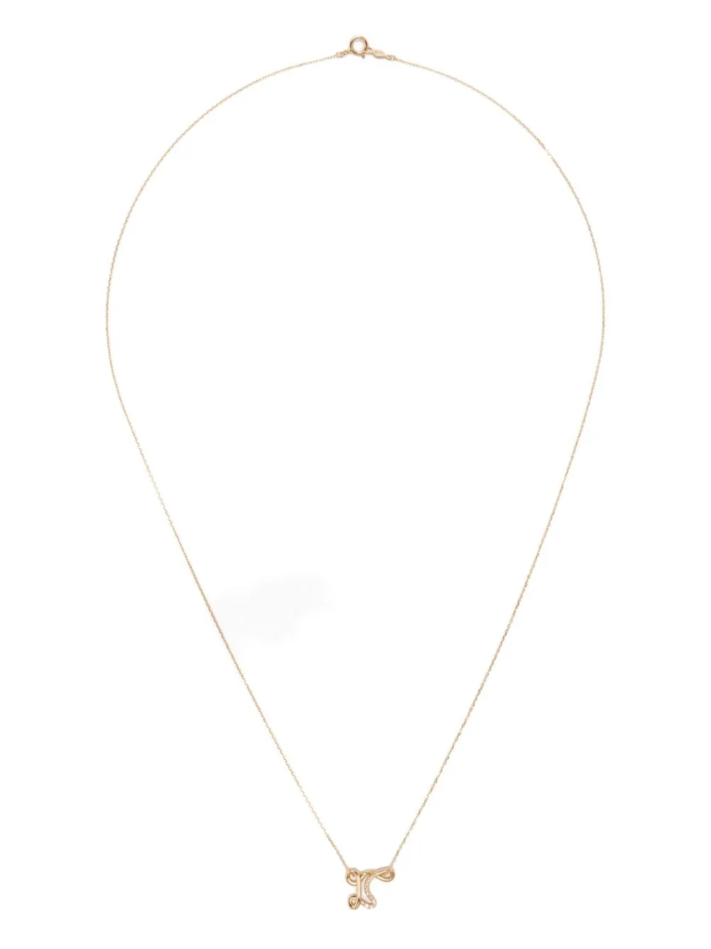18K Yellow Gold R Diamond Necklace by Charlotte Chesnais