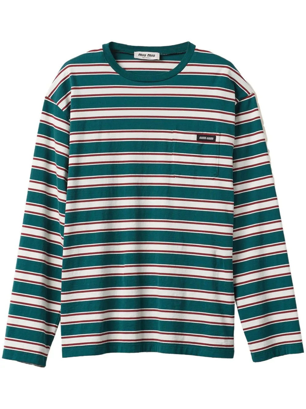 Striped Cotton T-Shirt by Miu Miu