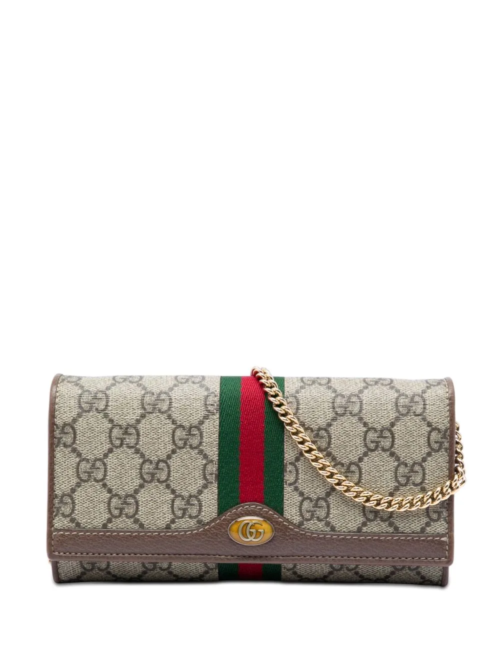 2000-2015 GG Supreme Web Ophidia Wallet on Chain Crossbody Bag by Gucci Pre-Owned