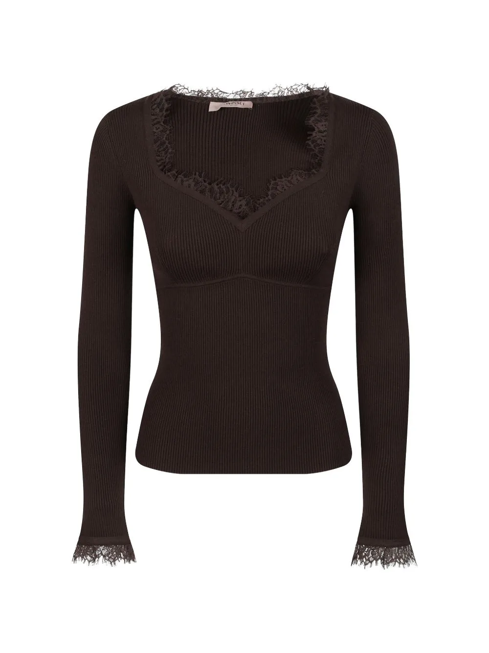 Fitted Sweater with Lace by TWINSET