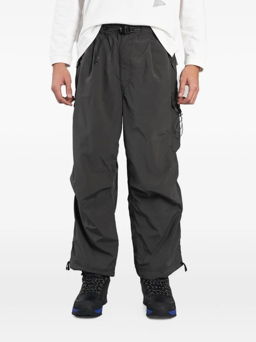 Belted Wide-Leg Cargo Trousers