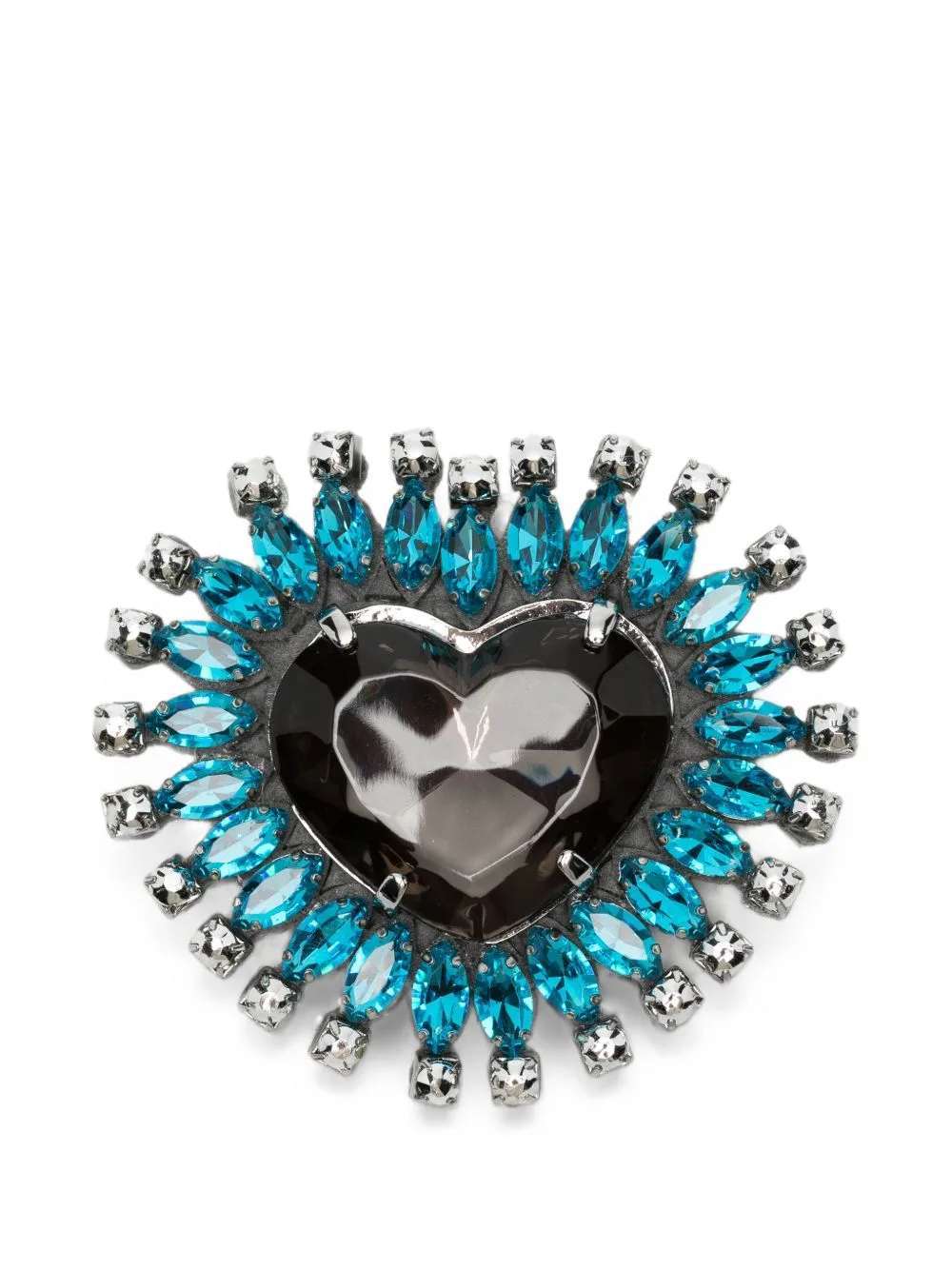 Crystal-Embellished Heart Brooch by Essentiel Antwerp